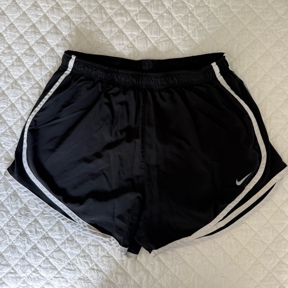 Nike Women's Black and White Athletic Shorts